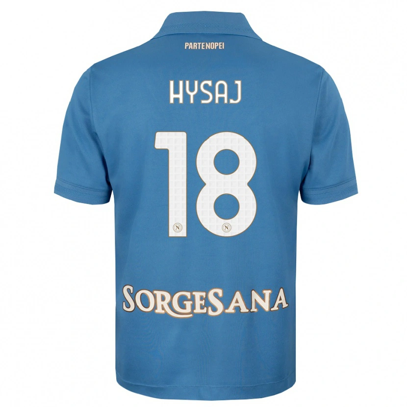 Danxen Homem Camisola Daniel Hysaj #18 Azul Bruma Branco Principal 2026/27 Camisa
