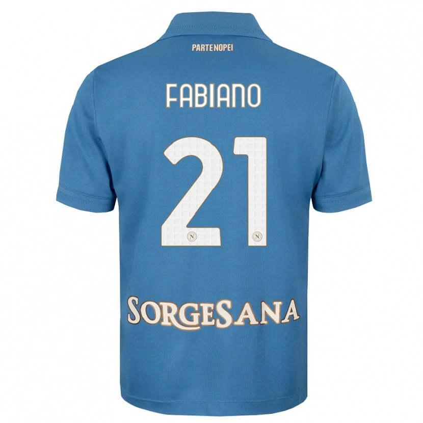 Danxen Homem Camisola Francesca Fabiano #21 Azul Bruma Branco Principal 2026/27 Camisa