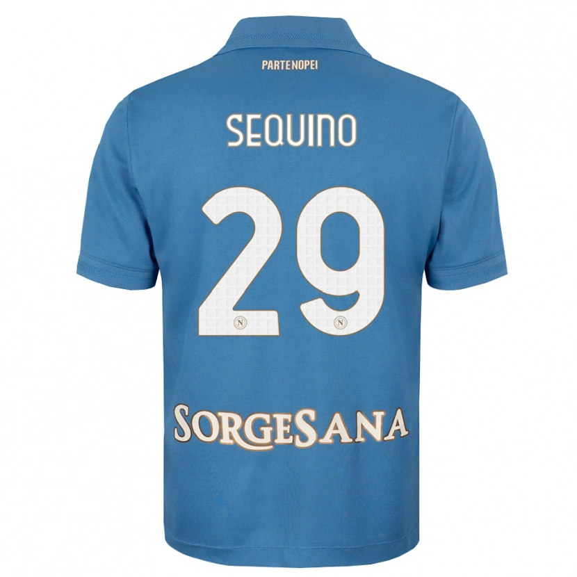 Danxen Homem Camisola Giovanni Sequino #29 Azul Bruma Branco Principal 2026/27 Camisa