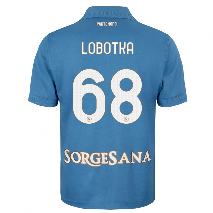Danxen Homem Camisola Stanislav Lobotka #68 Azul Bruma Branco Principal 2026/27 Camisa