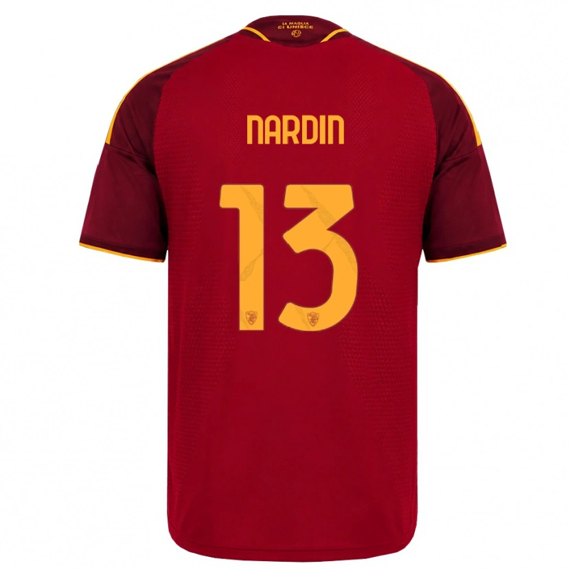 Danxen Homem Camisola Federico Nardin #13 Vermelho Dourado Amarelo Principal 2026/27 Camisa