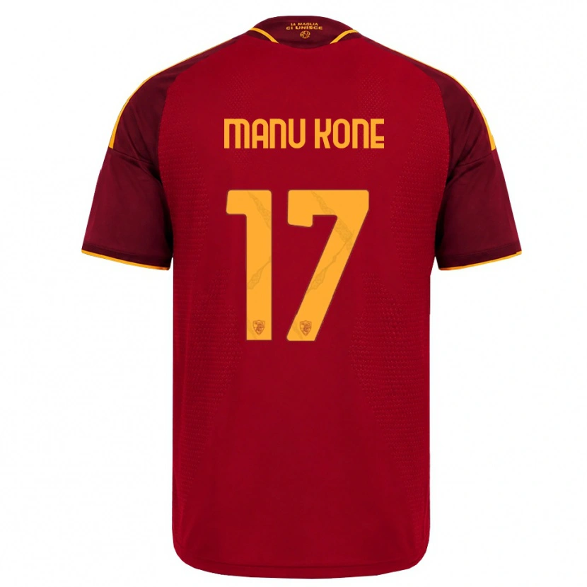Danxen Homem Camisola Manu Koné #17 Vermelho Dourado Amarelo Principal 2026/27 Camisa