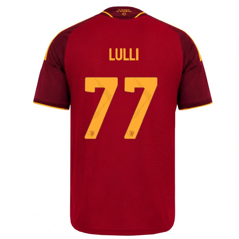 Danxen Homem Camisola Emanuele Lulli #77 Vermelho Dourado Amarelo Principal 2026/27 Camisa