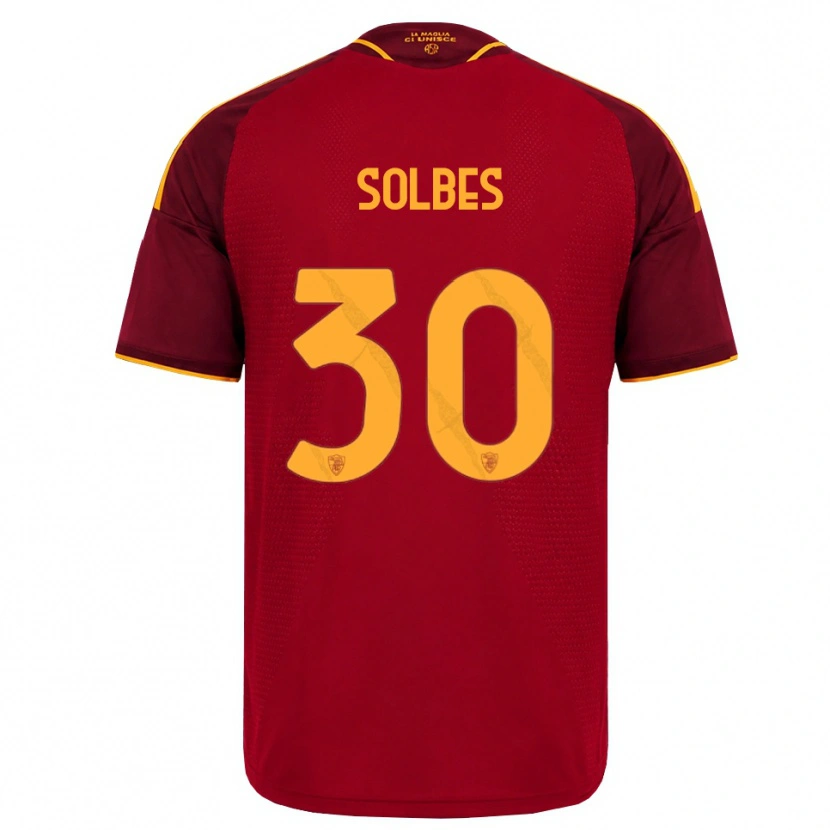 Danxen Homem Camisola Ricardo Solbes #30 Vermelho Dourado Amarelo Principal 2026/27 Camisa