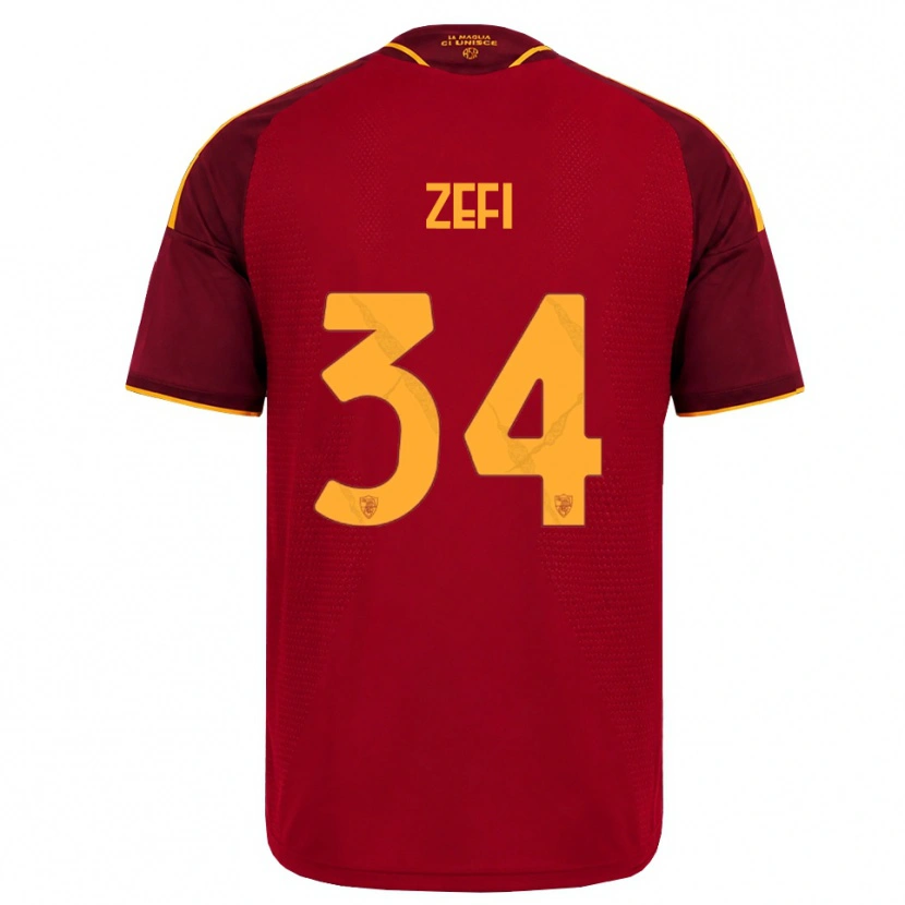 Danxen Homem Camisola Kevin Zefi #34 Vermelho Dourado Amarelo Principal 2026/27 Camisa