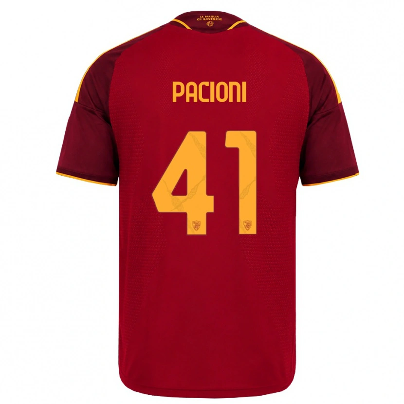 Danxen Homem Camisola Eleonora Pacioni #41 Vermelho Dourado Amarelo Principal 2026/27 Camisa