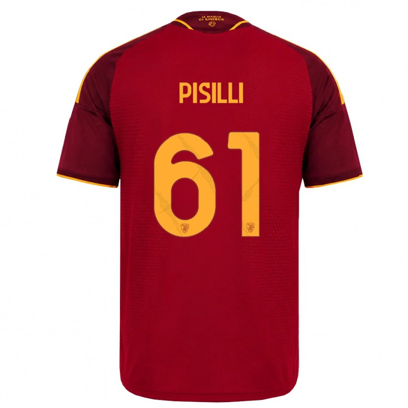 Danxen Homem Camisola Niccolò Pisilli #61 Vermelho Dourado Amarelo Principal 2026/27 Camisa