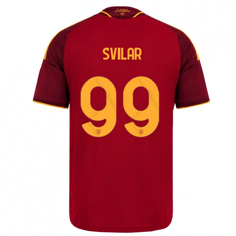 Danxen Homem Camisola Mile Svilar #99 Vermelho Dourado Amarelo Principal 2026/27 Camisa