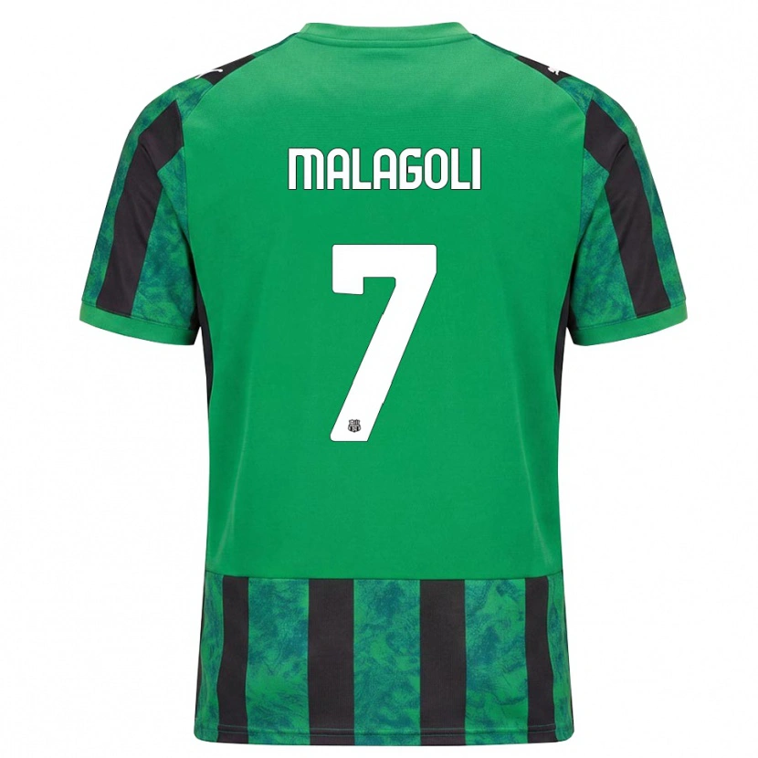 Danxen Homem Camisola Mattia Malagoli #7 Verde Preto Branco Principal 2026/27 Camisa