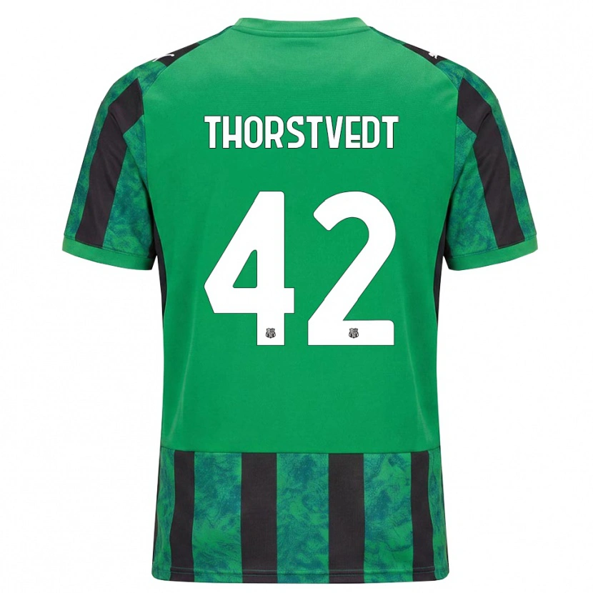 Danxen Homem Camisola Kristian Thorstvedt #42 Verde Preto Branco Principal 2026/27 Camisa