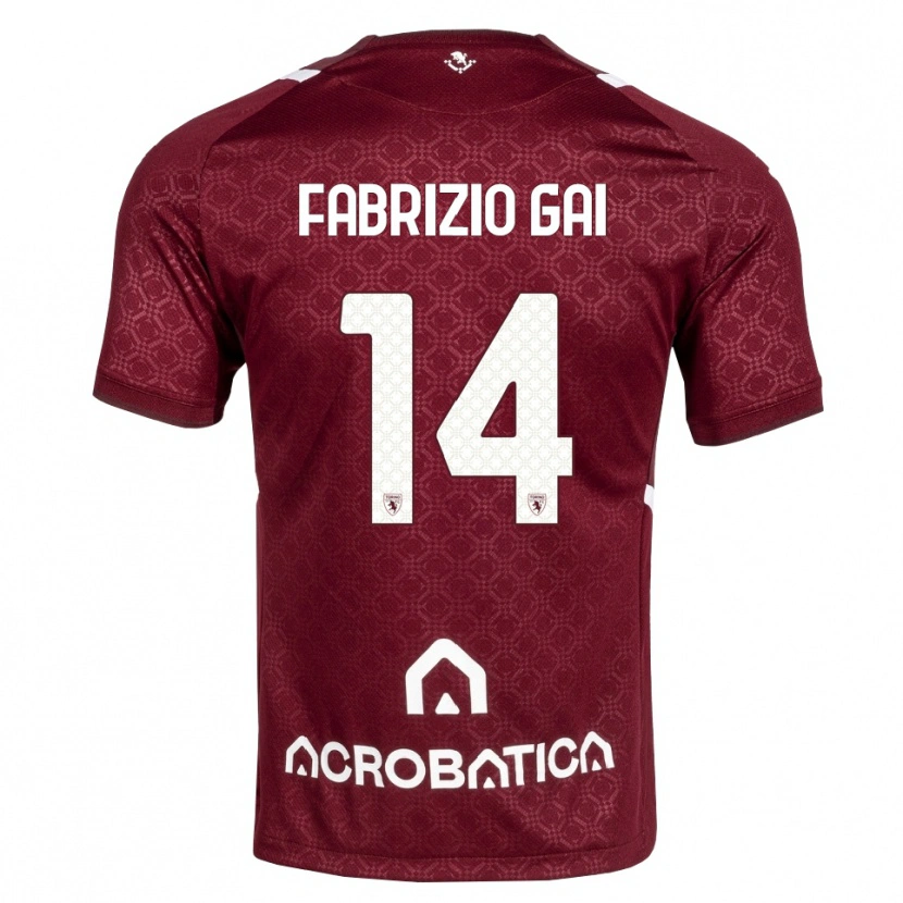 Danxen Homem Camisola Fabrizio Gai #14 Bordô Branco Principal 2026/27 Camisa