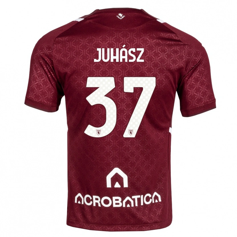 Danxen Homem Camisola Martin Juhász #37 Bordô Branco Principal 2026/27 Camisa