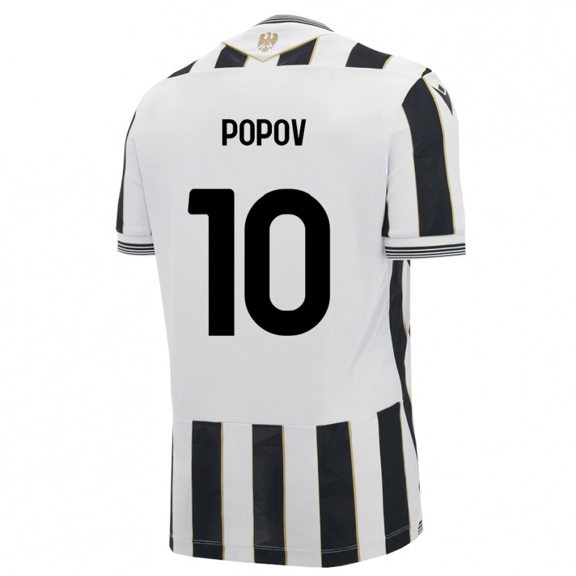 Danxen Homem Camisola Nikolay Popov #10 Preto Branco Rosa Principal 2026/27 Camisa