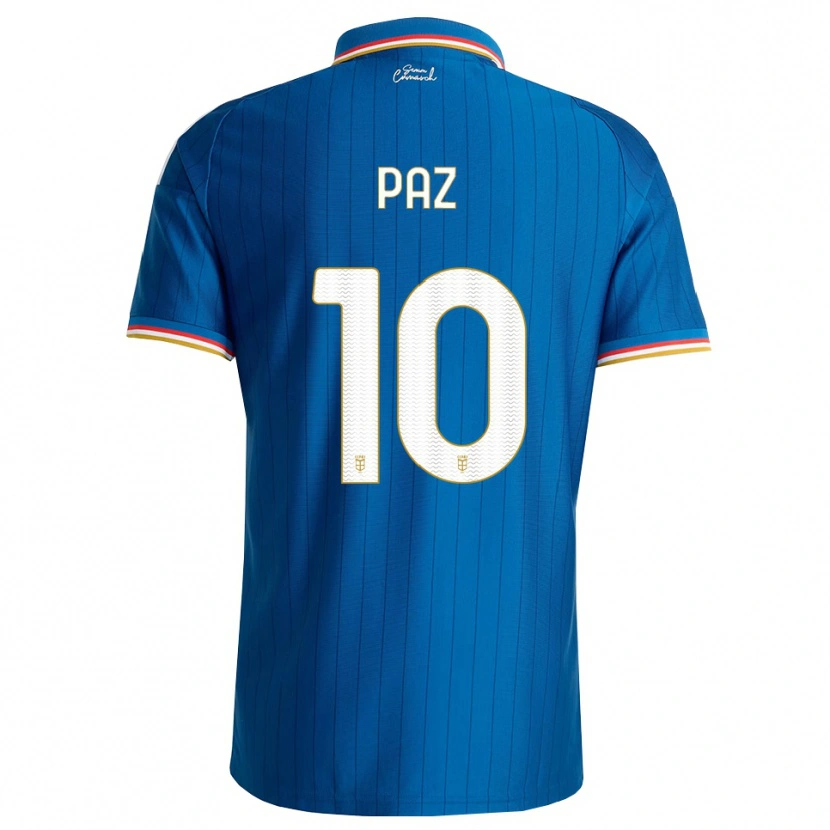 Danxen Homem Camisola Nico Paz #10 Azul Branco Vermelho Principal 2026/27 Camisa
