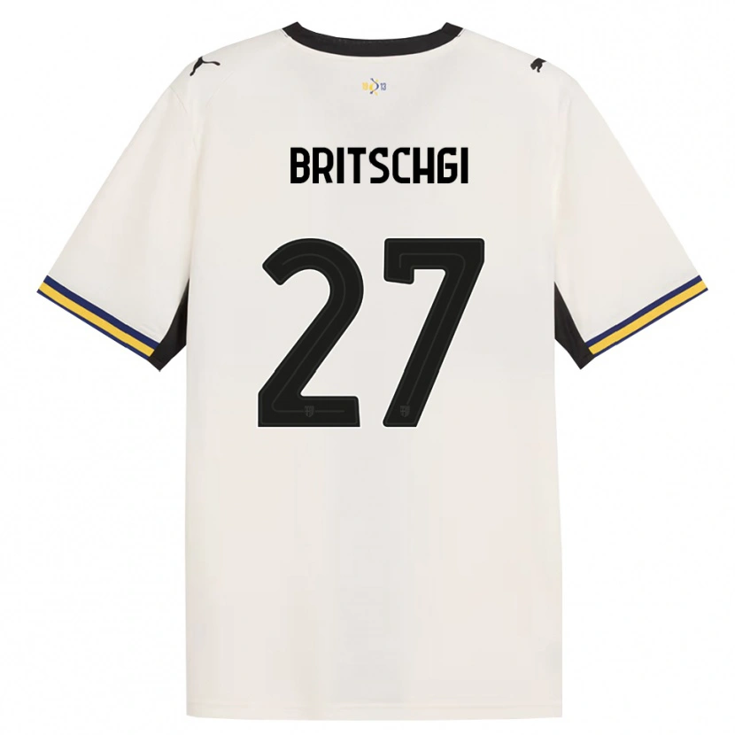 Danxen Homem Camisola Sascha Britschgi #27 Off-White Preto Amarelo Principal 2026/27 Camisa