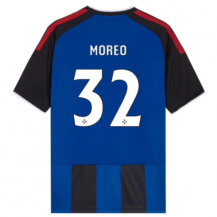 Danxen Homem Camisola Stefano Moreo #32 Azul Preto Branco Vermelho Principal 2026/27 Camisa
