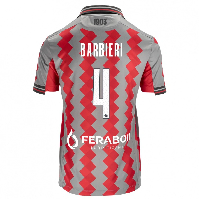 Danxen Homem Camisola Tommaso Barbieri #4 Cinza Vermelho Branco Principal 2026/27 Camisa