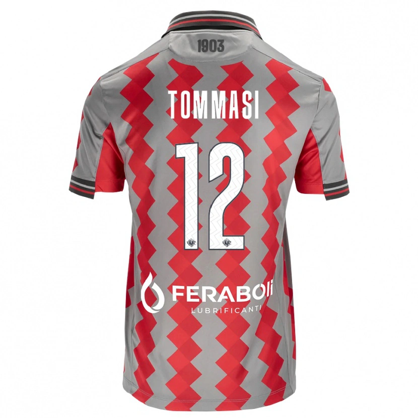 Danxen Homem Camisola Francesco Tommasi #12 Cinza Vermelho Branco Principal 2026/27 Camisa