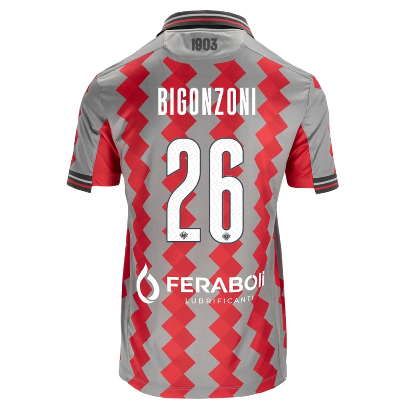 Danxen Homem Camisola Michele Bigonzoni #26 Cinza Vermelho Branco Principal 2026/27 Camisa