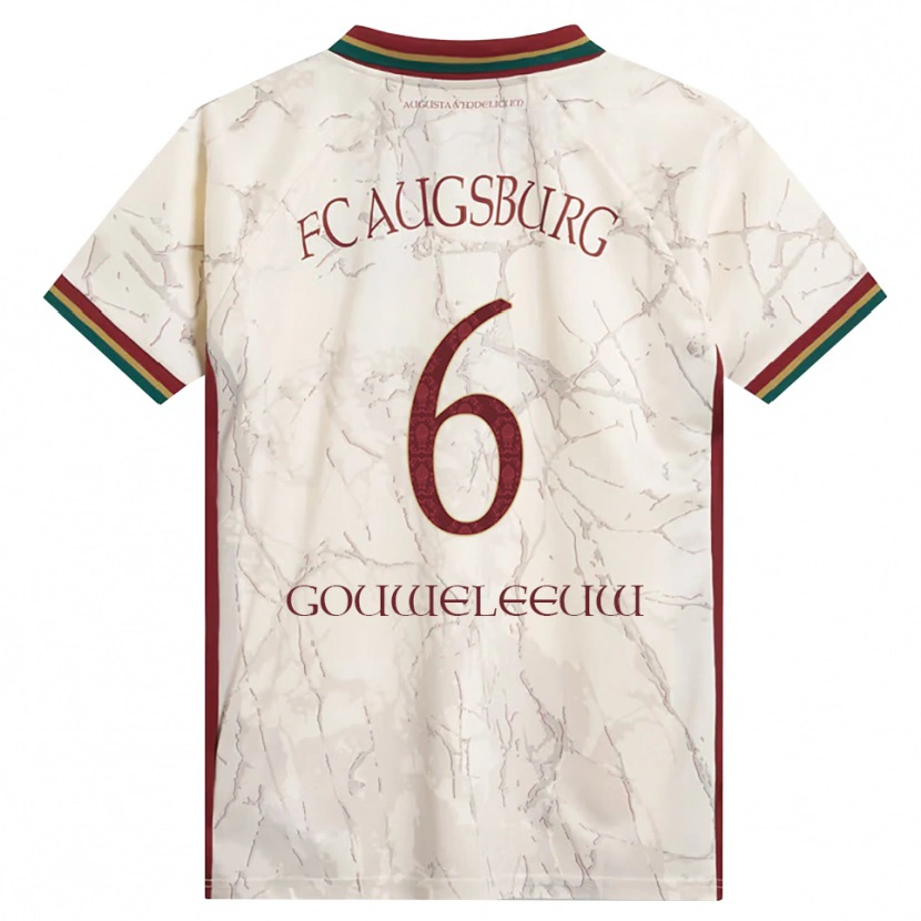 Danxen Homem Camisola Jeffrey Gouweleeuw #6 Verde Arroz Branco Bordô Principal 2026/27 Camisa