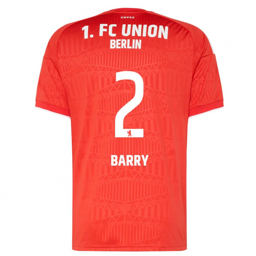 Danxen Homem Camisola Sadou Barry #2 Vermelho Branco Principal 2026/27 Camisa