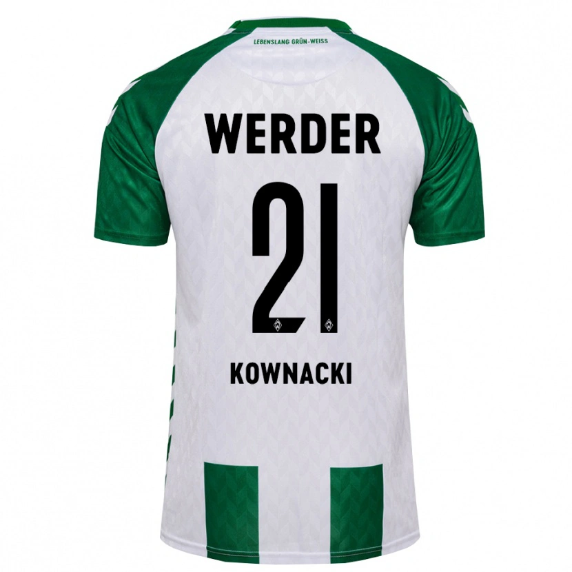 Danxen Homem Camisola Dawid Kownacki #21 Verde Branco Principal 2026/27 Camisa