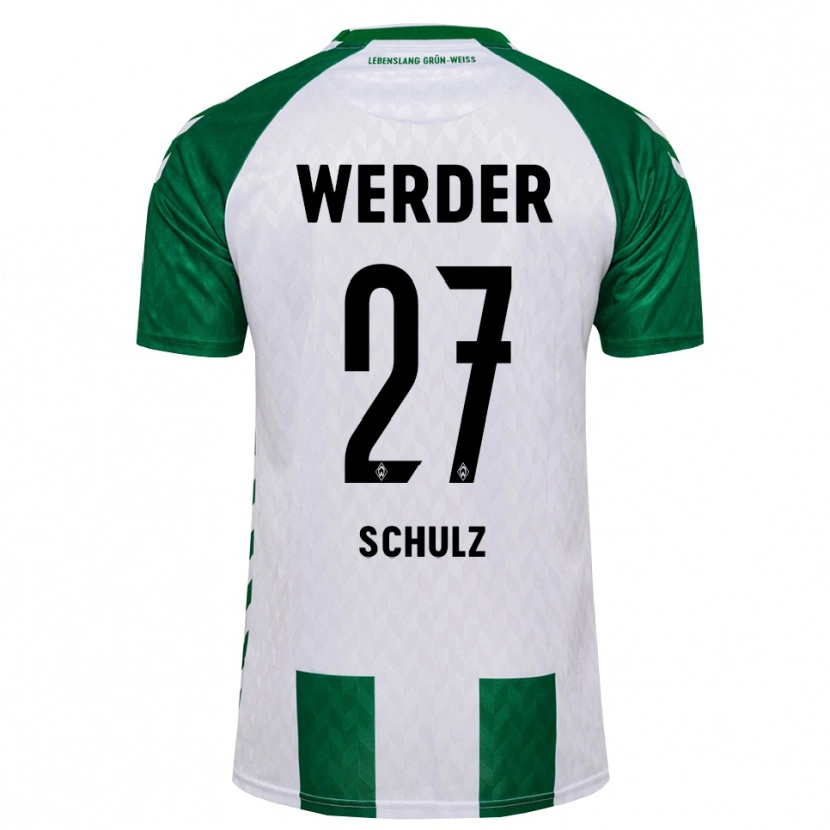 Danxen Homem Camisola Ole Schulz #27 Verde Branco Principal 2026/27 Camisa