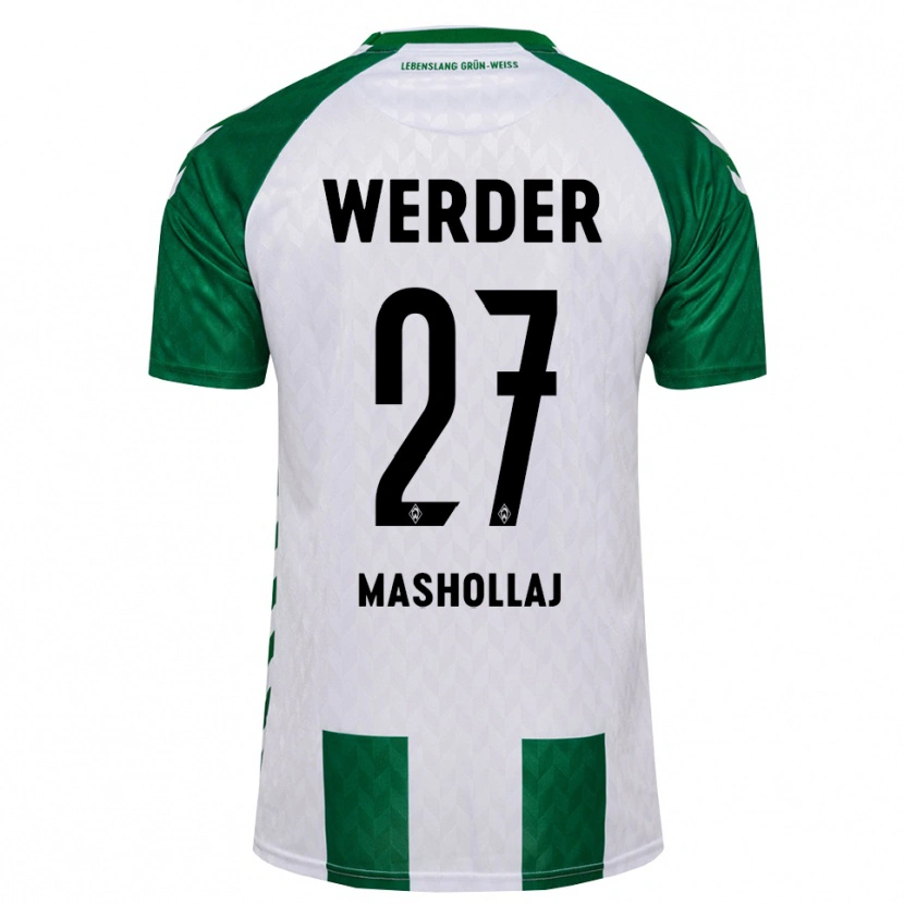 Danxen Homem Camisola Benjamin Mashollaj #27 Verde Branco Principal 2026/27 Camisa