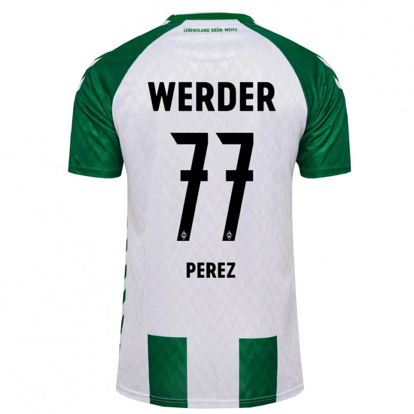 Danxen Homem Camisola Catalina Pérez Jaramillo #77 Verde Branco Principal 2026/27 Camisa