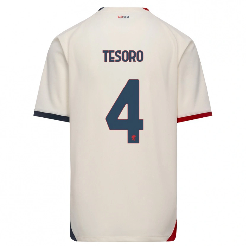 Danxen Homem Camisola Cristian Tesoro #4 Branco Off-Red Alternativa 2026/27 Camisa