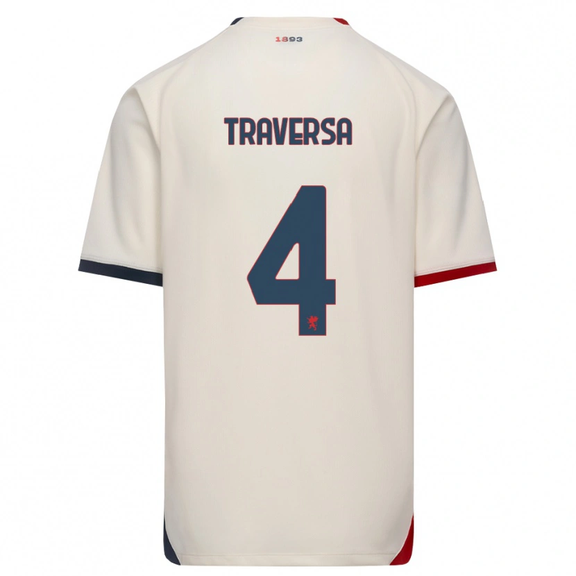 Danxen Homem Camisola Pietro Traversa #4 Branco Off-Red Alternativa 2026/27 Camisa