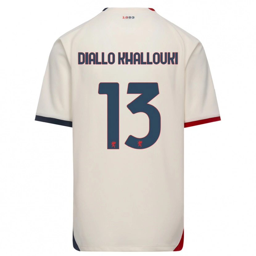 Danxen Homem Camisola Siaka Diallo Khallouki #13 Branco Off-Red Alternativa 2026/27 Camisa
