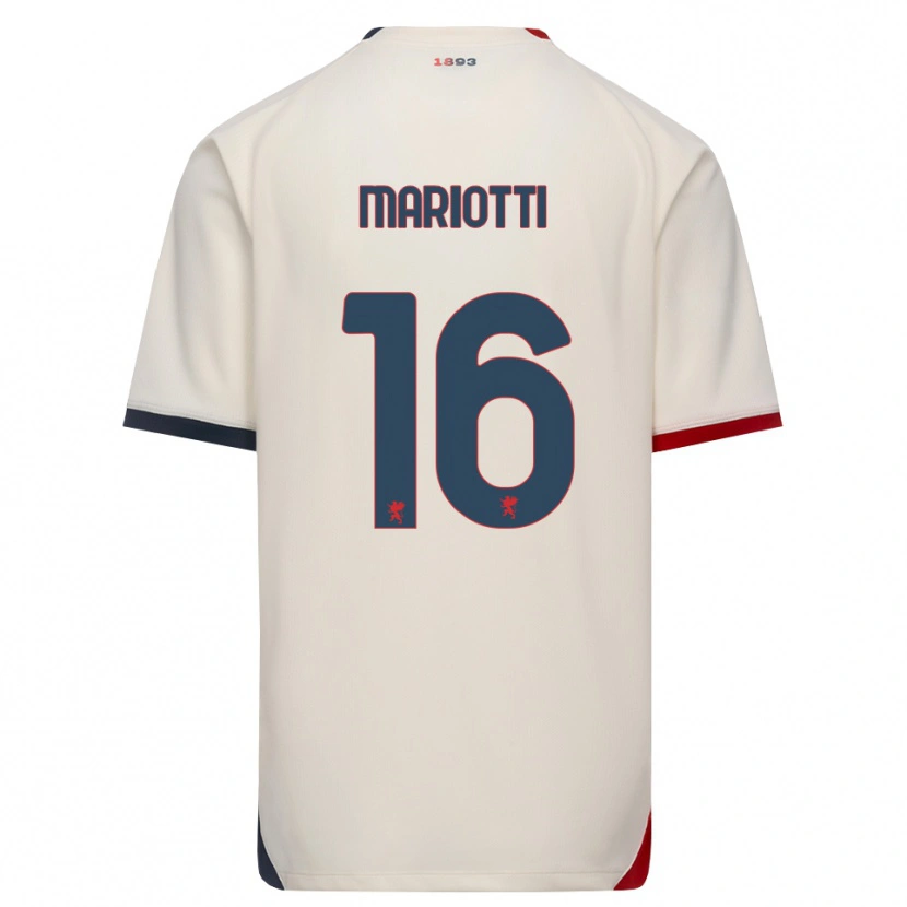 Danxen Homem Camisola Andrea Mariotti #16 Branco Off-Red Alternativa 2026/27 Camisa