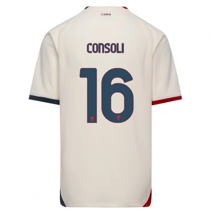 Danxen Homem Camisola Alessandro Consoli #16 Branco Off-Red Alternativa 2026/27 Camisa