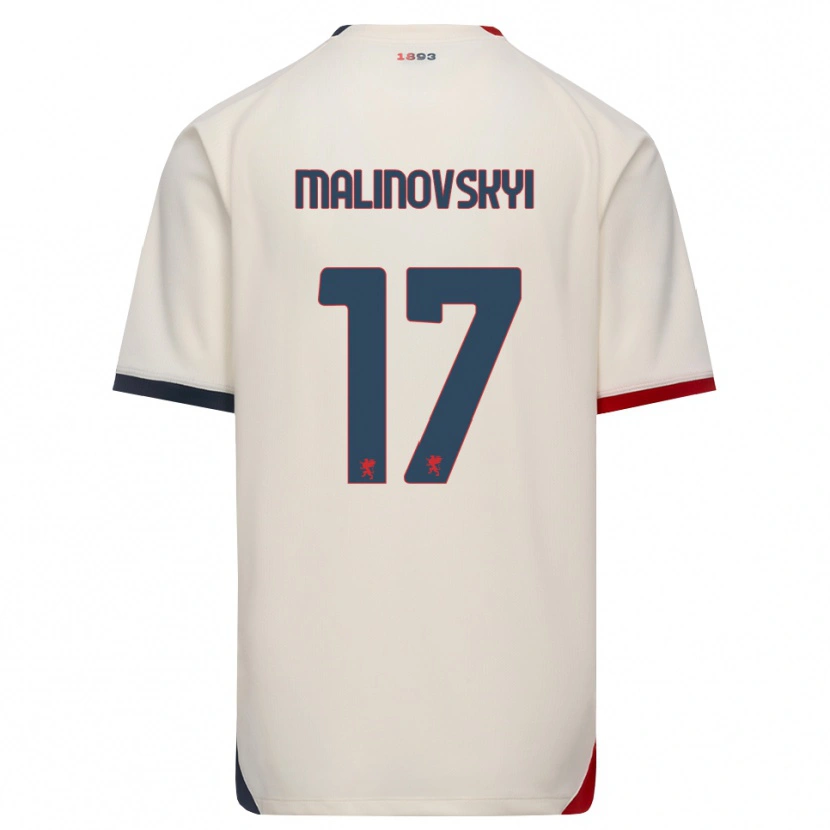 Danxen Homem Camisola Ruslan Malinovskyi #17 Branco Off-Red Alternativa 2026/27 Camisa