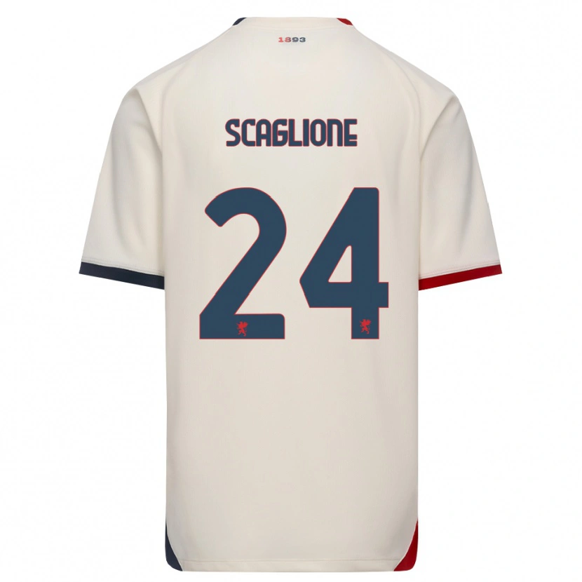 Danxen Homem Camisola Roberto Scaglione #24 Branco Off-Red Alternativa 2026/27 Camisa