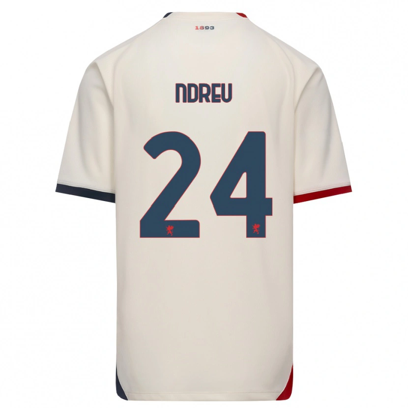 Danxen Homem Camisola Rikardo Ndreu #24 Branco Off-Red Alternativa 2026/27 Camisa