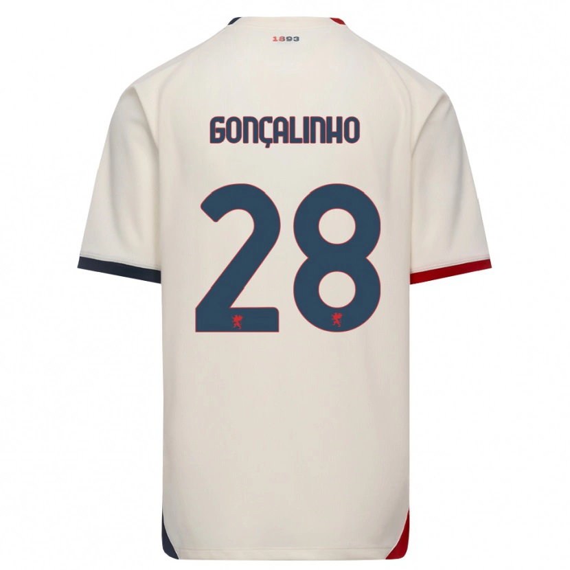 Danxen Homem Camisola João Gonçalinho #28 Branco Off-Red Alternativa 2026/27 Camisa