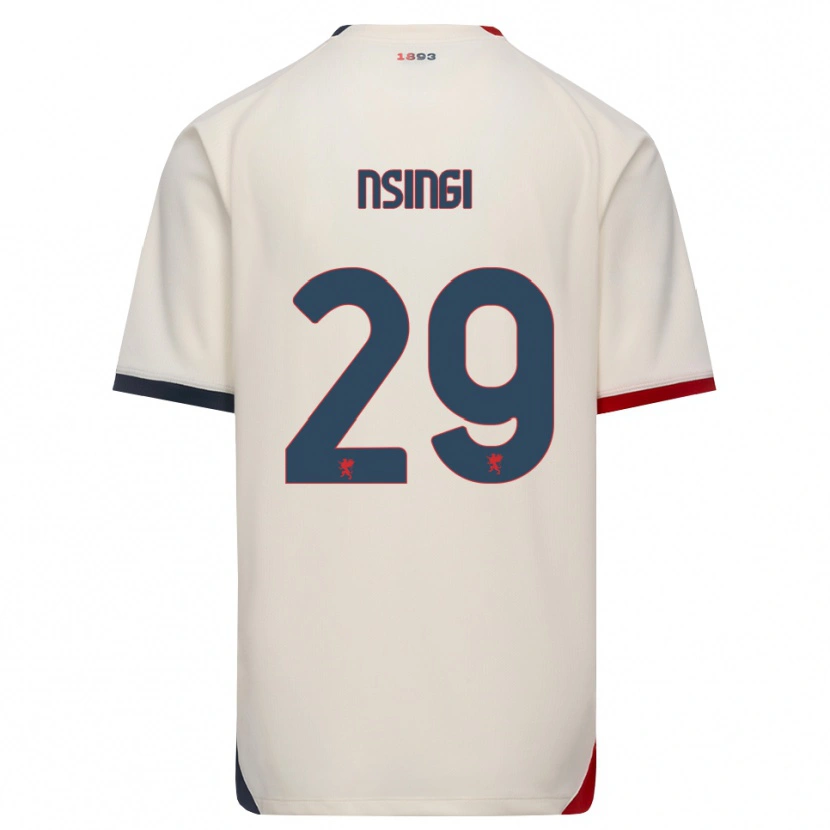 Danxen Homem Camisola Jayden Nsingi #29 Branco Off-Red Alternativa 2026/27 Camisa