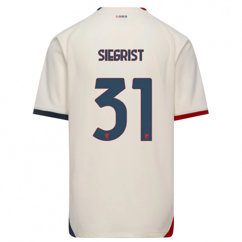 Danxen Homem Camisola Benjamin Siegrist #31 Branco Off-Red Alternativa 2026/27 Camisa