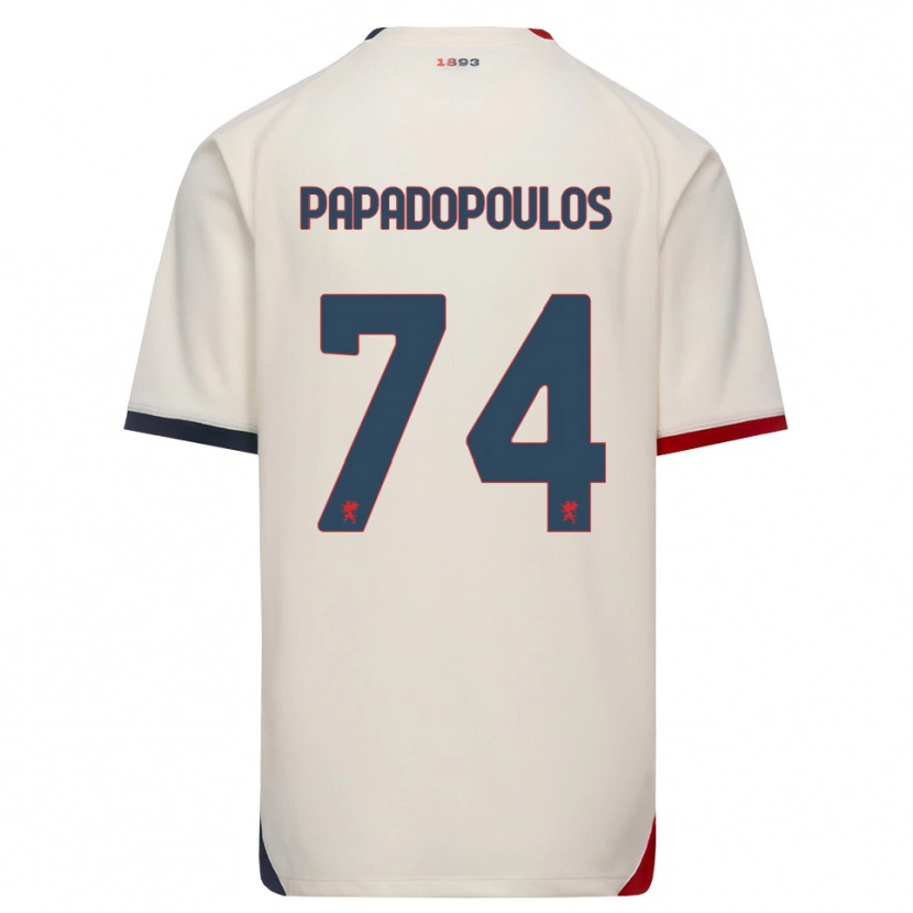 Danxen Homem Camisola Christos Papadopoulos #74 Branco Off-Red Alternativa 2026/27 Camisa