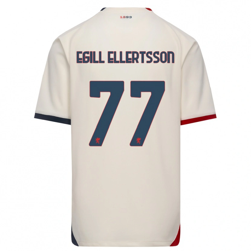 Danxen Homem Camisola Mikael Egill Ellertsson #77 Branco Off-Red Alternativa 2026/27 Camisa