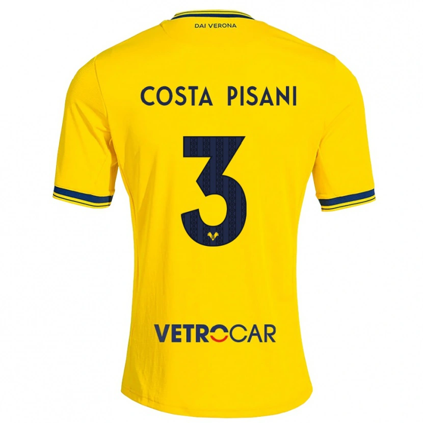 Danxen Homem Camisola Davide Costa Pisani #3 Amarelo Vermelho Alternativa 2026/27 Camisa