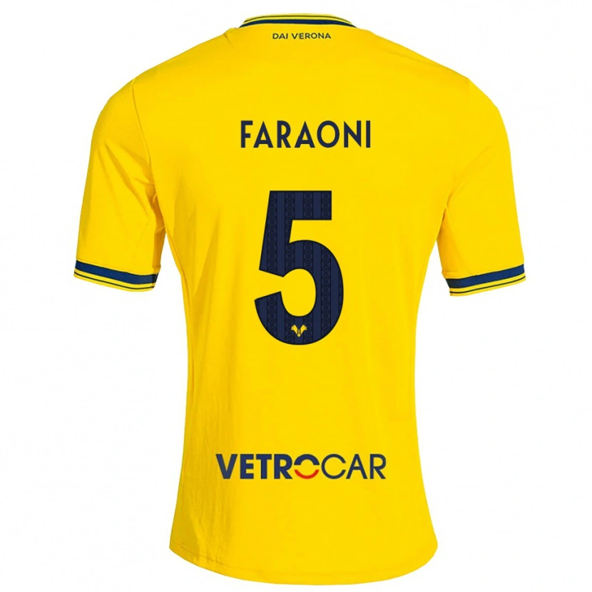 Danxen Homem Camisola Davide Faraoni #5 Amarelo Vermelho Alternativa 2026/27 Camisa