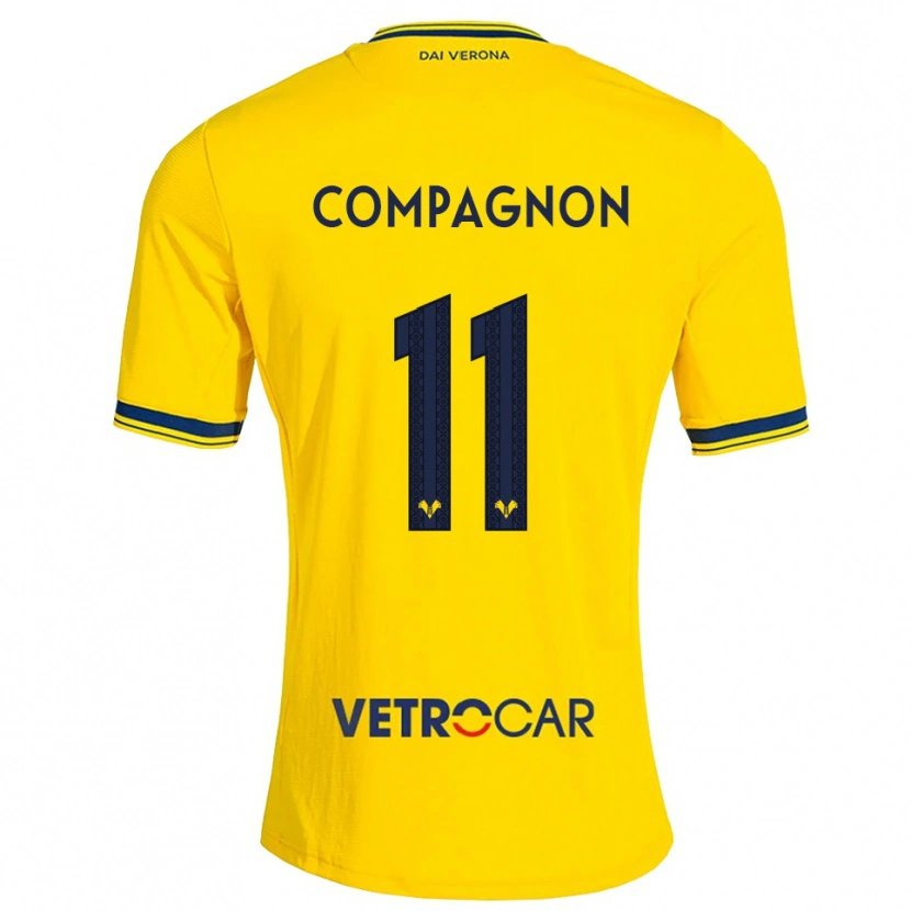 Danxen Homem Camisola Mattia Compagnon #11 Amarelo Vermelho Alternativa 2026/27 Camisa