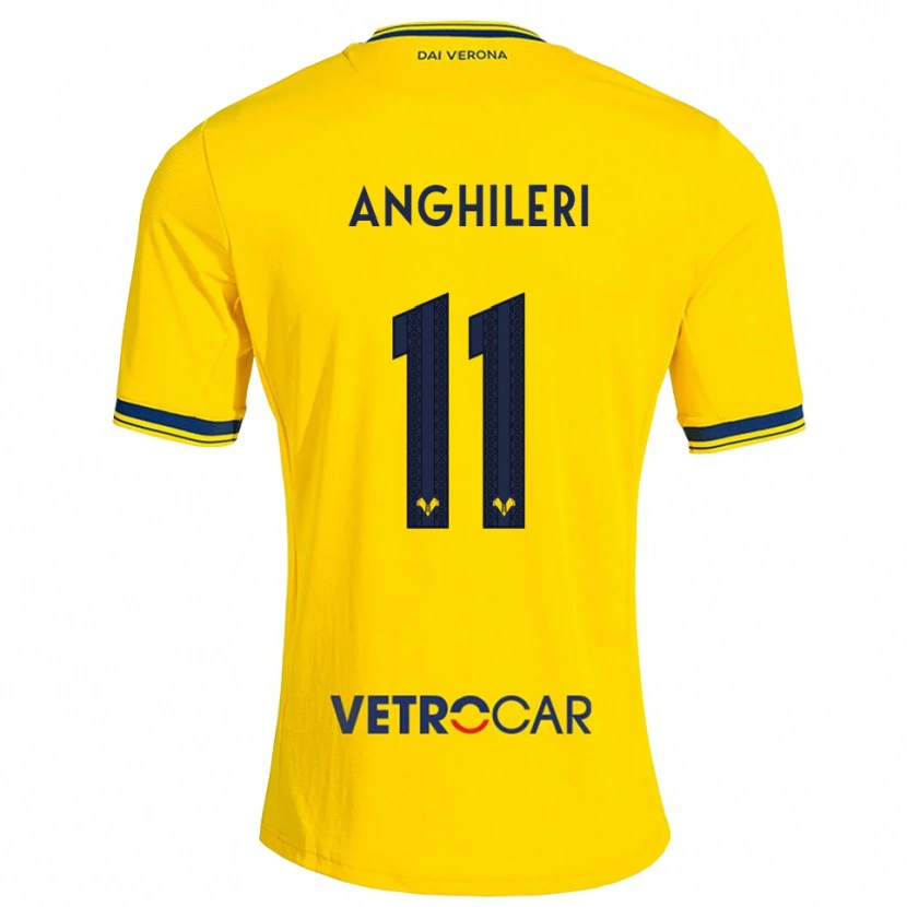 Danxen Homem Camisola Federica Anghileri #11 Amarelo Vermelho Alternativa 2026/27 Camisa