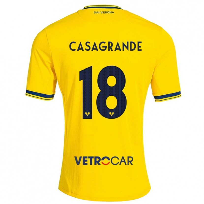 Danxen Homem Camisola Davide Casagrande #18 Amarelo Vermelho Alternativa 2026/27 Camisa