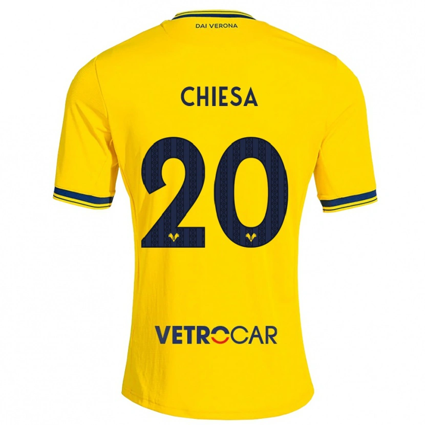 Danxen Homem Camisola Mattia Chiesa #20 Amarelo Vermelho Alternativa 2026/27 Camisa