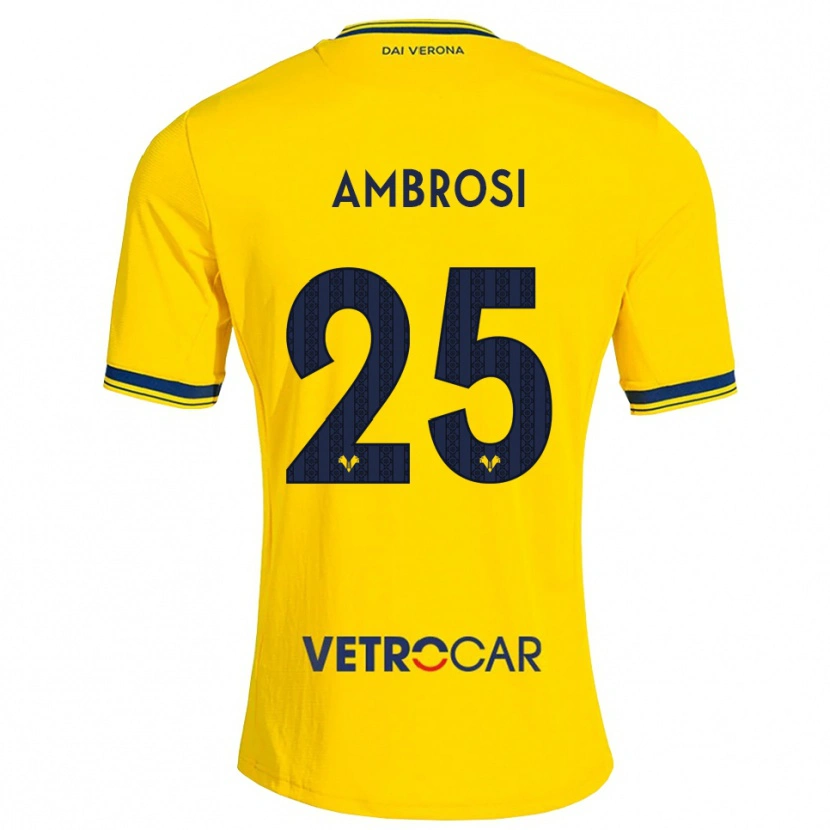 Danxen Homem Camisola Caterina Ambrosi #25 Amarelo Vermelho Alternativa 2026/27 Camisa