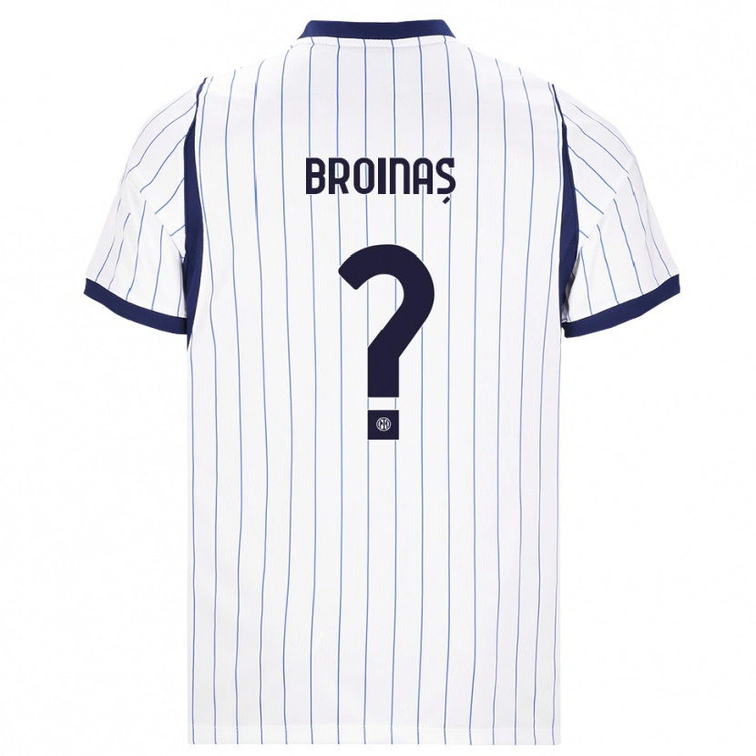 Danxen Homem Camisola Șerban Broinaș #0 Branco Azul Marinho Alternativa 2026/27 Camisa